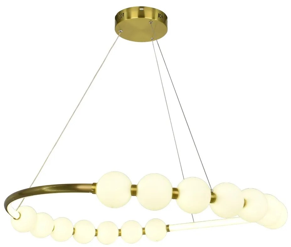 Lustra Led Cu Telecomanda, 3 Tipuri De Lumina, Inaltime Reglabila, 48W, Gold