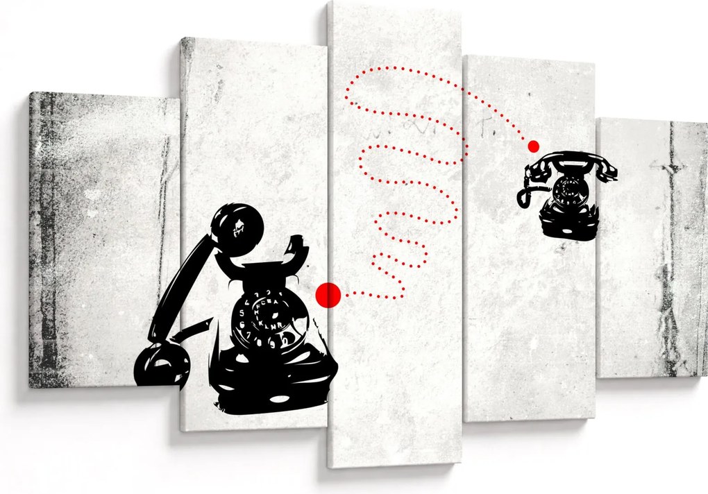 Tablou - Desen de telefon în stilul lui Banksy (150x105 cm)