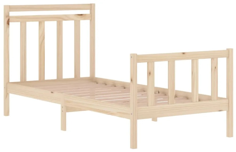 Cadru de pat Single 3FT, 90x190 cm, lemn masiv Maro, 90 x 190 cm