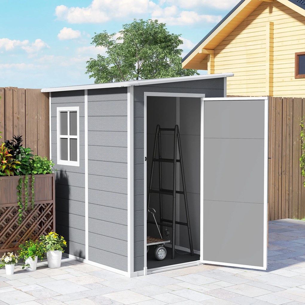 Outsunny Magazie din metal pentru gradina, Gri