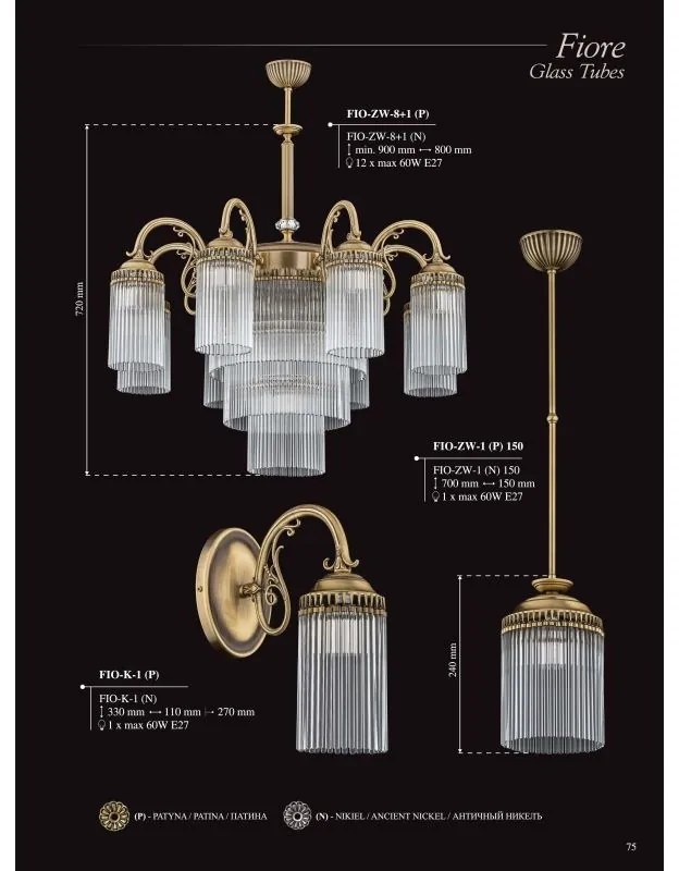 Lustra aplicata design clasic realizata manual Fiore