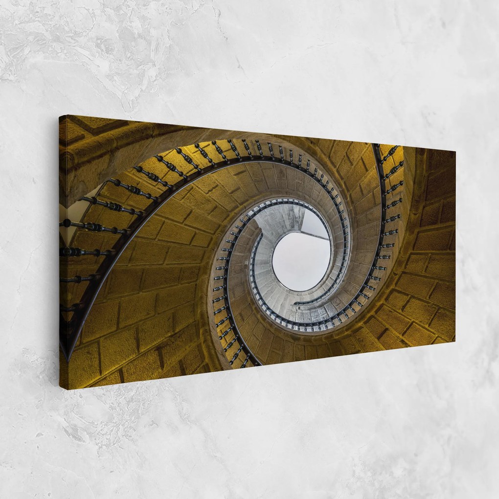 Tablou Canvas, 40x80cm, Dormitor si Living, Abstracte, Iluzii optice, Triple Staircase