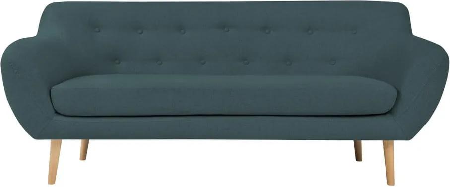 Canapea cu 2 locuri și picioare de culoare deschisă Mazzini Sofas Sicile, albastru închis