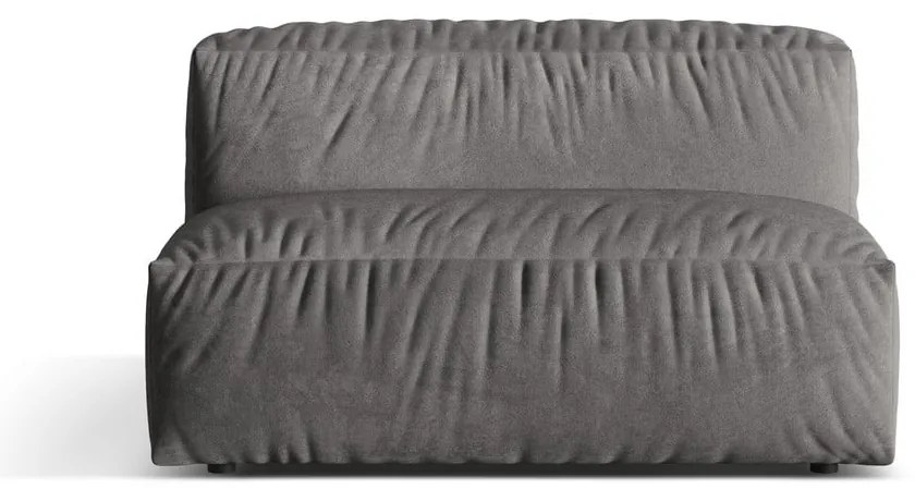 Modul pentru canapea modulară gri cu tapițerie din catifea (de mijloc) Martina – Micadoni