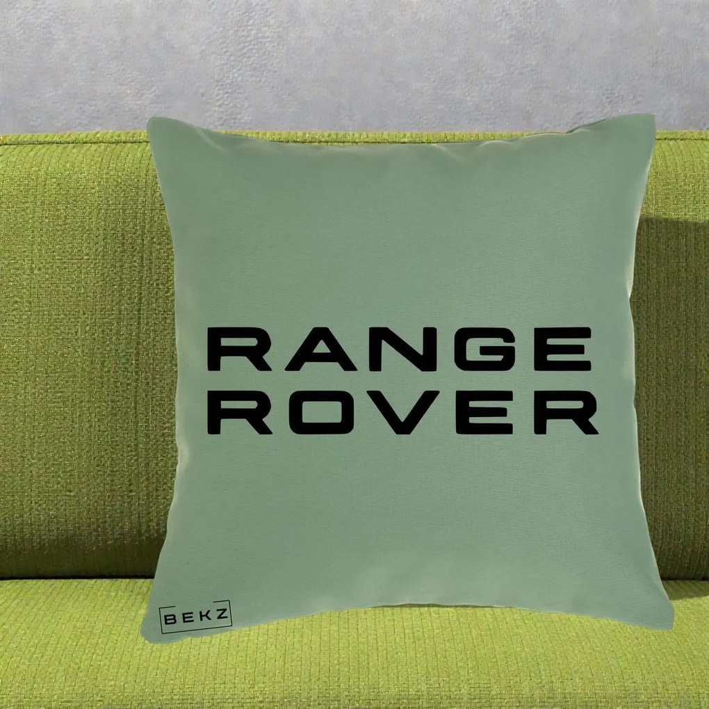 Perna Personalizata cu emblema Range Rover, 40x40 cm, Verde, Husa Detasabila, Perna Inclusa, BEKZ®