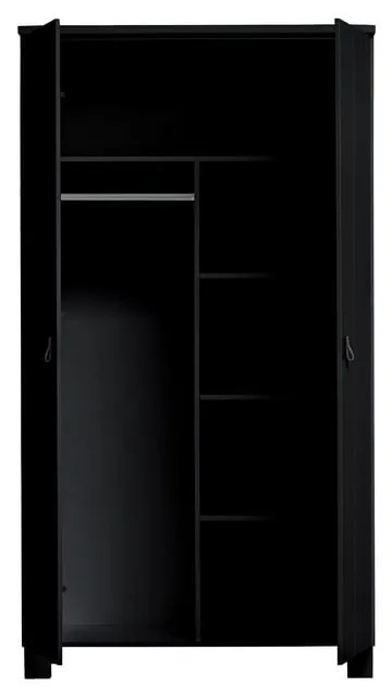 Șifonier negru din lemn de pin 111x202 cm Ties – WOOOD