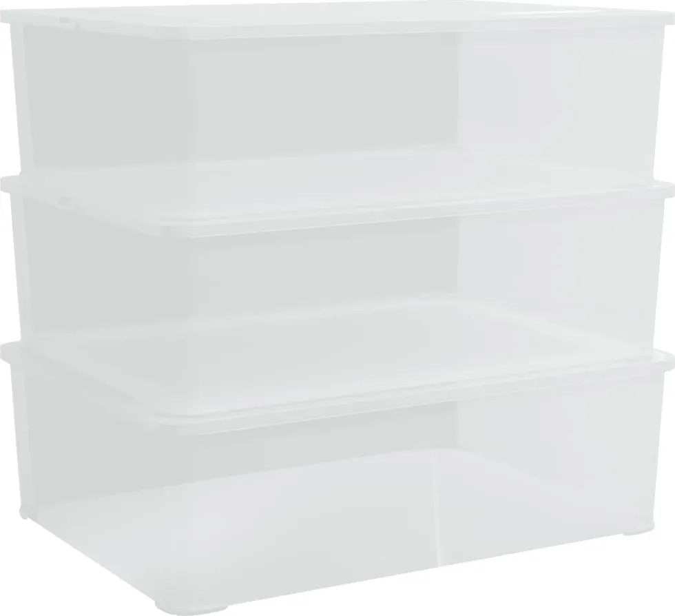 vidaXL Cutii de depozitare din plastic, 3 buc., 25 L, stivuibile