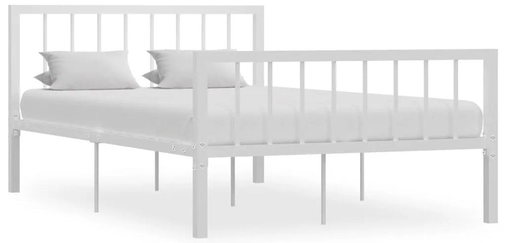 vidaXL Cadru de pat, alb, 120 x 200 cm, metal