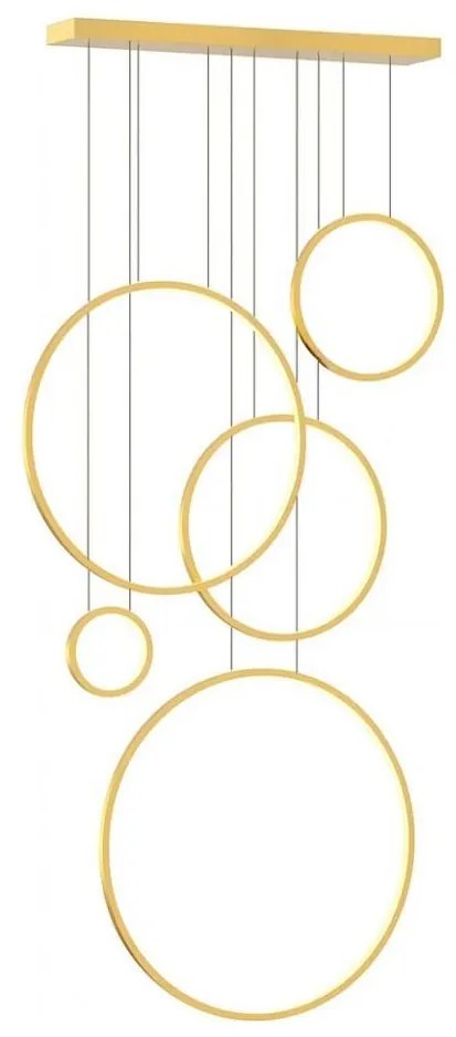 Lustră pe cablu SATURNO LED/100W/230V auriu