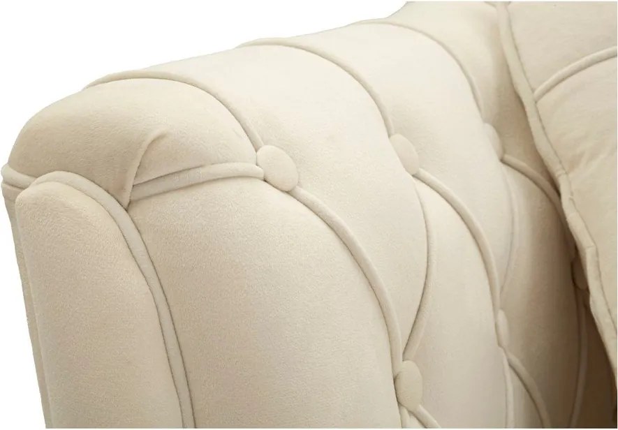 Canapea crem cu tapițerie din catifea 130 cm Budapest – Mauro Ferretti