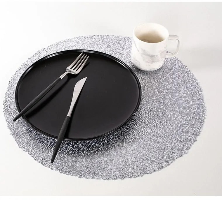 Suport de farfurie Tiseco Home Studio, ⌀ 38 cm, argintiu