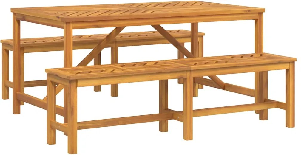 vidaXL Set de masă pentru grădină 3 pcs Maro Lemn Solid de Acacia