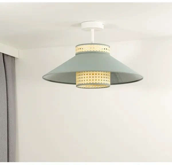 Lustră aplicată RIO Duolla RATTAN 1xE27/15W/230V d. 45 cm verde/ratan
