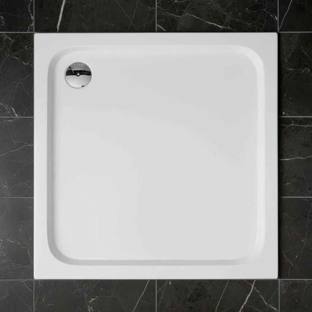 Cada pentru dus din acril Rea Belmond White 90x90