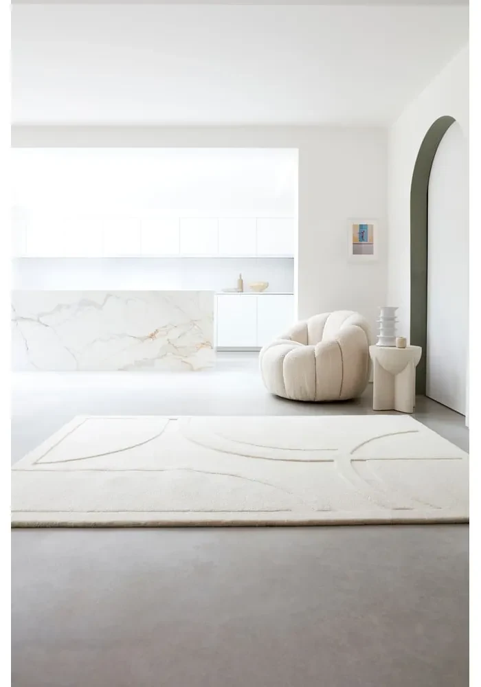 Covor alb din lână 120x170 cm Olsen – Asiatic Carpets