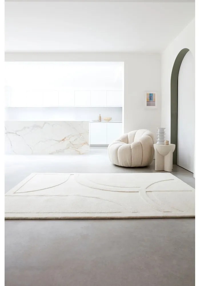Covor alb din lână 200x290 cm Olsen – Asiatic Carpets