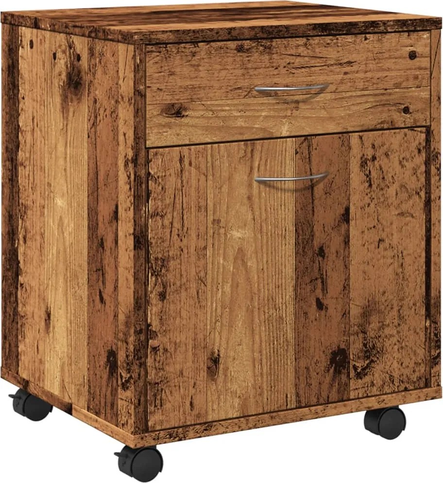 vidaXL Dulap cu roți, lemn vechi, 45x38x54 cm, lemn prelucrat