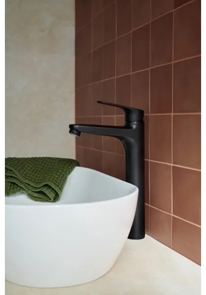 Baterie umyvadlová KFA Armatura 5552-712-81 + výpusť OTAVA 30,2 cm matná černá