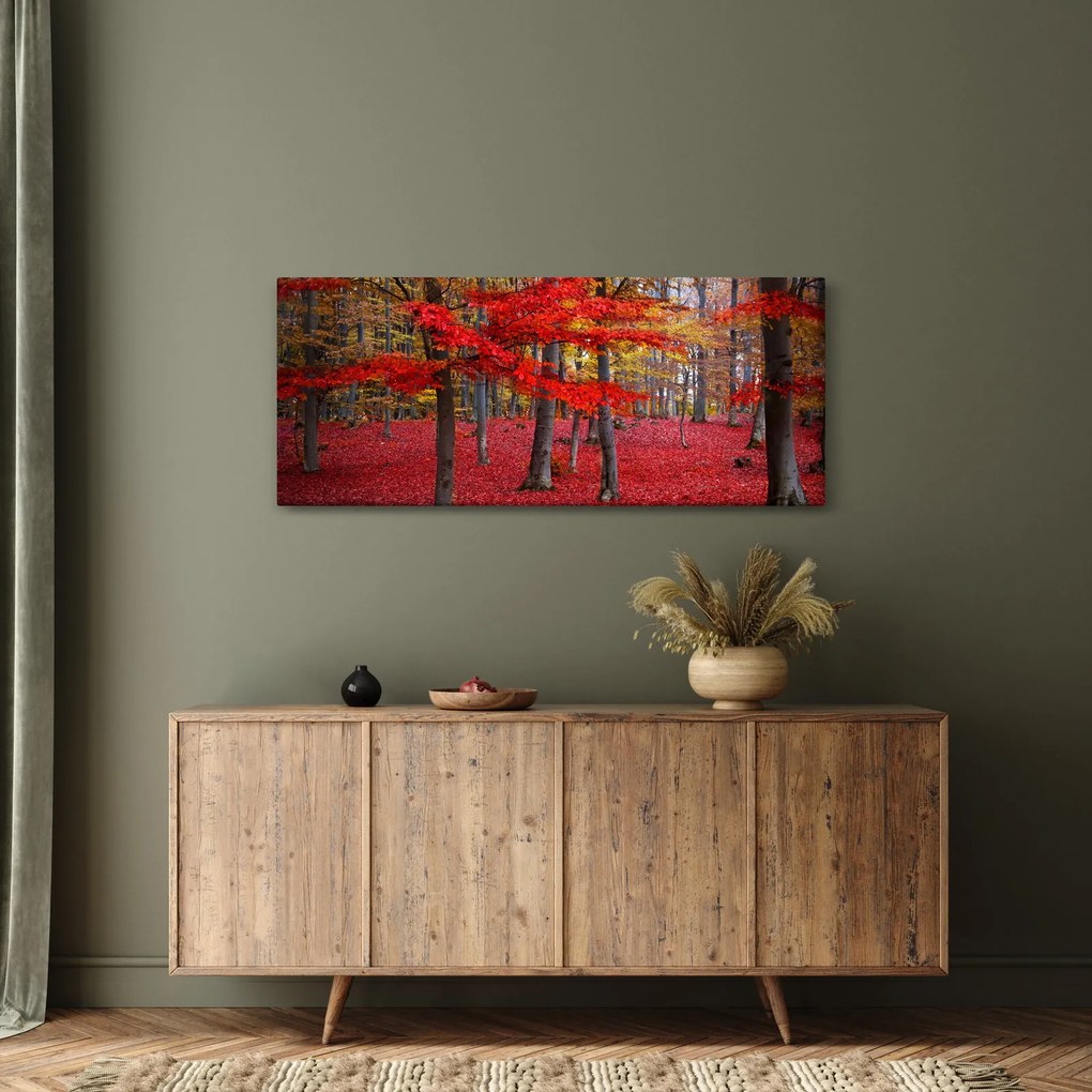 Tablou - Pădurea roșie (120x50 cm)