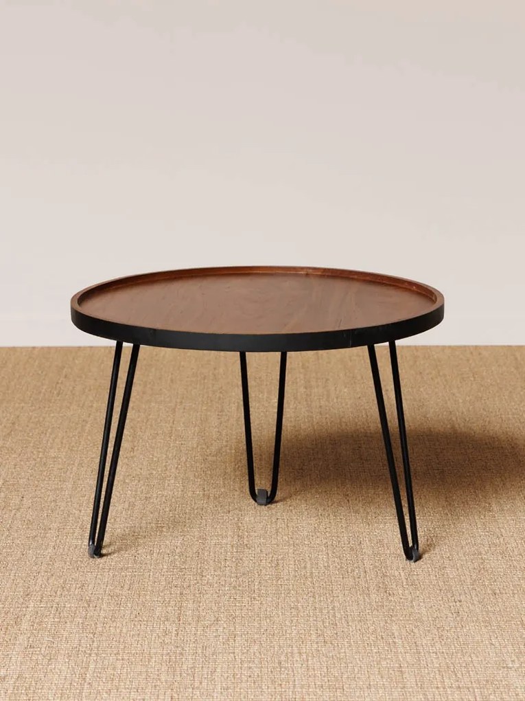 Masuta de cafea, rotunda, din lemn de tec, Edge