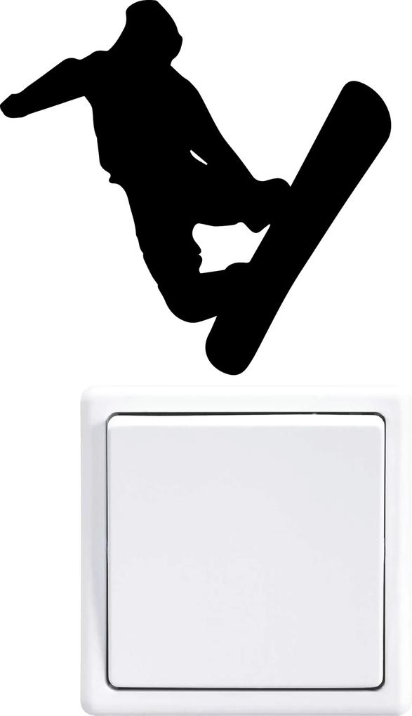 GLIX Snowboarder - autocolant de perete Negru 9 x 12 cm