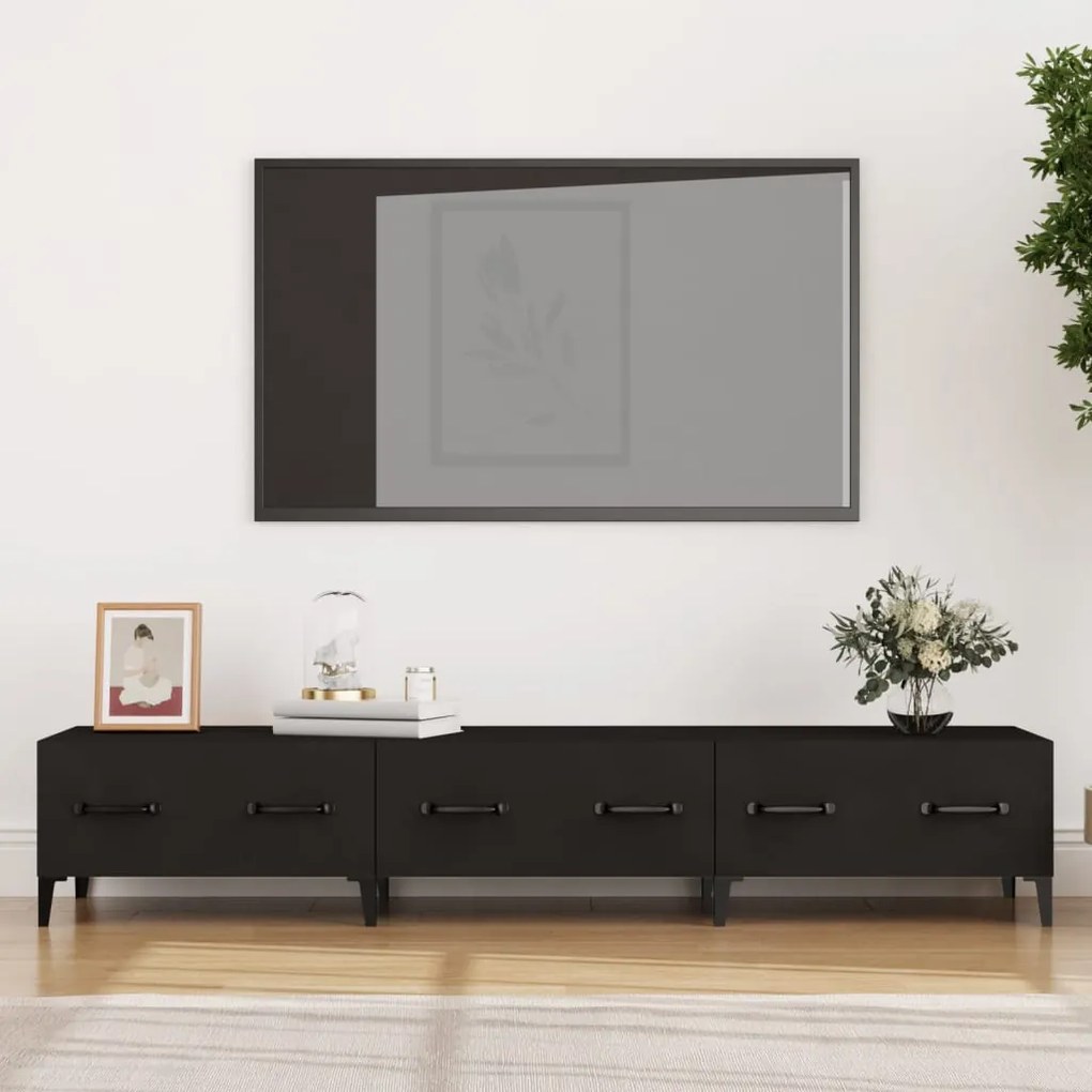 vidaXL Comodă TV, negru, 150x34,5x30 cm, lemn prelucrat