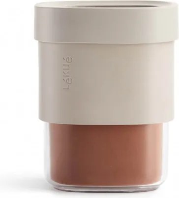Recipient depozitare cu atasament pentru suplimentar Lekue Beige 1010216, 600-850 ml, -15/+80 °C, Polipropilena, Bej