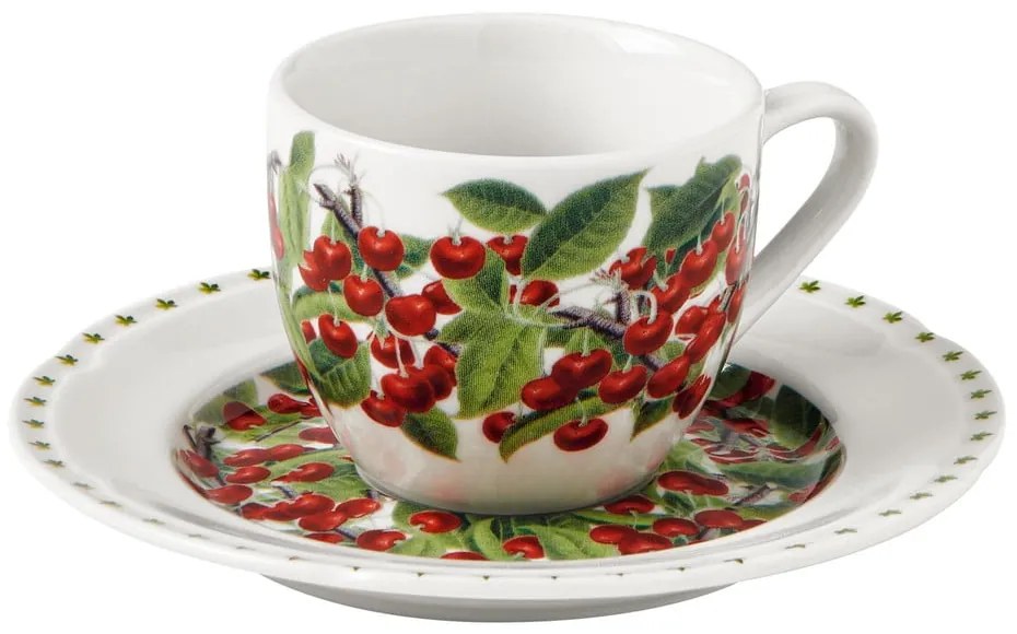 Set 4 cești cu farfurie din porțelan Brandani Le Primizie