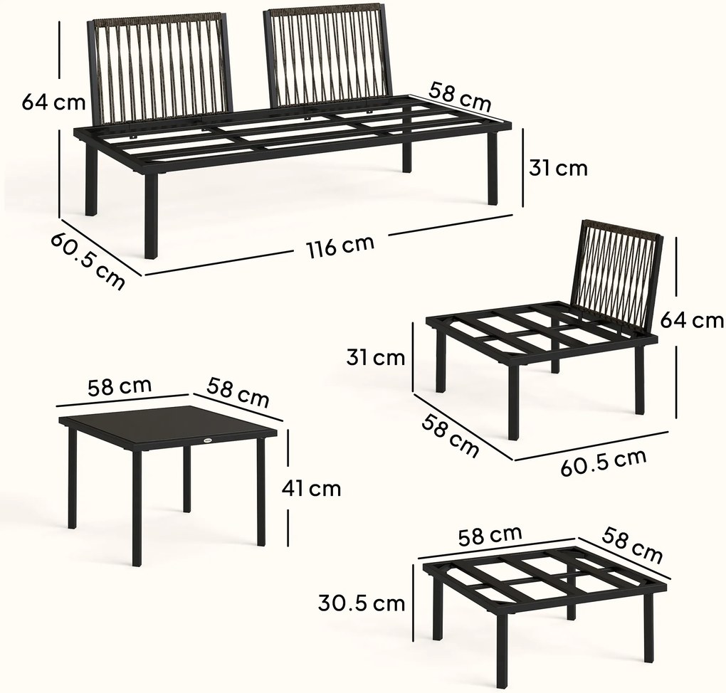 Outsunny canapele metalice | Aosom Romania