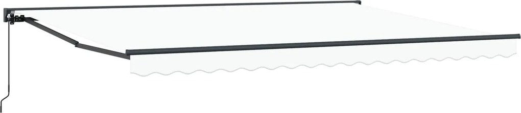 vidaXL Copertină retractabilă manuală Alb 4 × 3,5 m