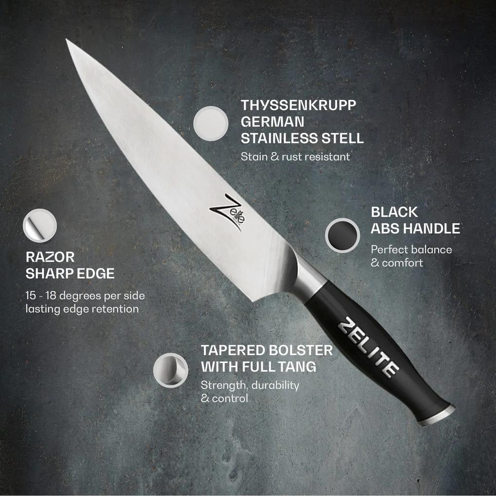 Seria Comfort Pro, cuțitul bucătarului 8”, 56 HRC, oțel inoxidabil