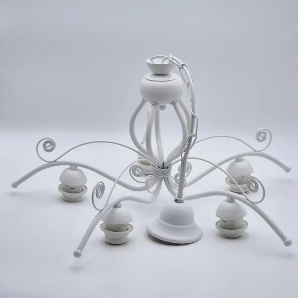 Lustră pe lanț RETRO II 5xE27/60W/230V alb