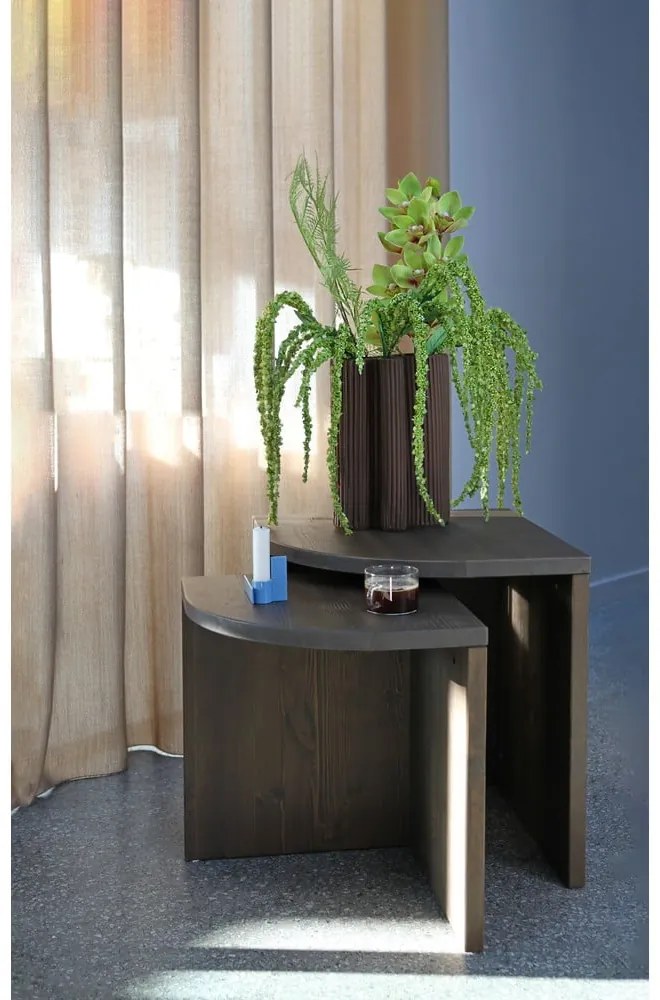 Măsuțe de cafea maro închis 2 buc. din lemn de pin Combine – Karup Design