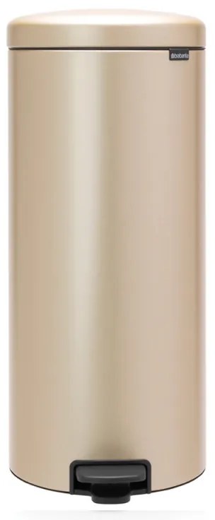 Cos de gunoi cu pedala Brabantia NewIcon 1003209, 30 L, Inchidere lina, Baza antiderapanta, Auriu metalic