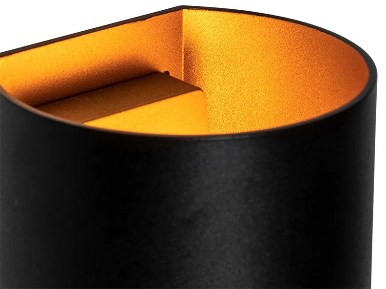 Aplică modernă neagră cu alamă - Sabbio