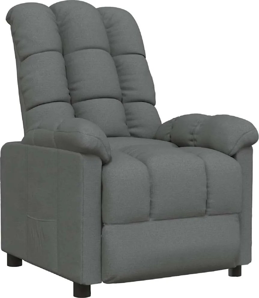 vidaXL Fotoliu rabatabil, gri închis, material textil