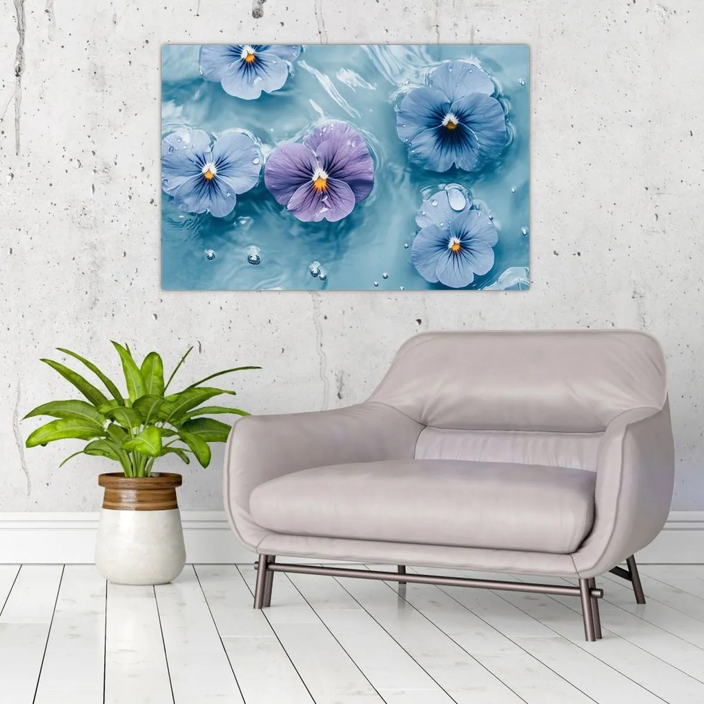 Tablou - Violete în apă (90x60 cm)