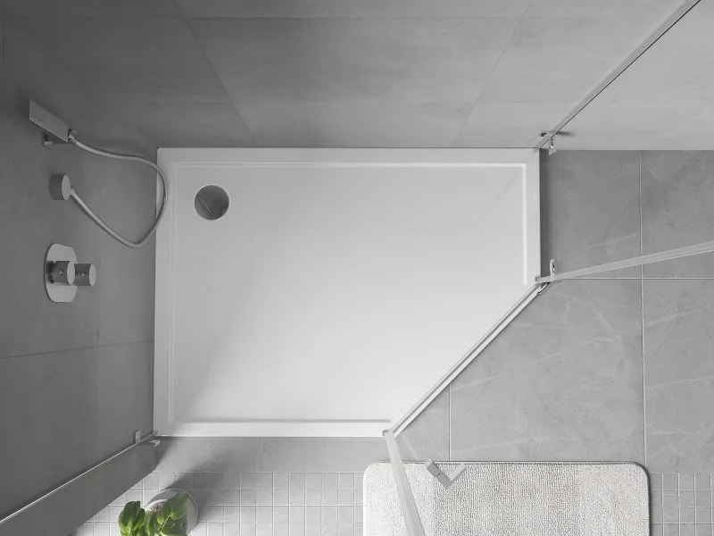Mexen Flow brodzik pentagonal slim stânga 100 x 90 cm, alb lucios - 46P109010L