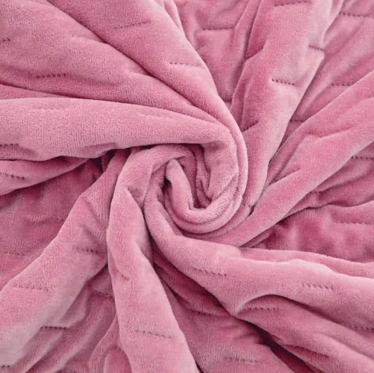 Cuvertura de pat din catifea ASTRALIA, roz Dimensiune: 200 x 220 cm
