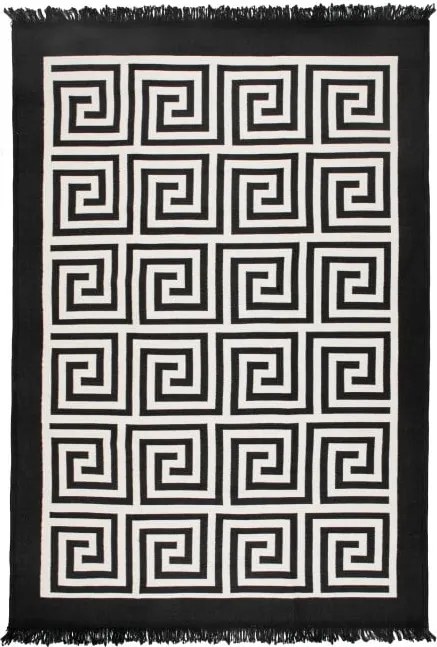 Covor reversibil Cihan Bilisim Tekstil Framed, 120 x 180 cm, bej-negru