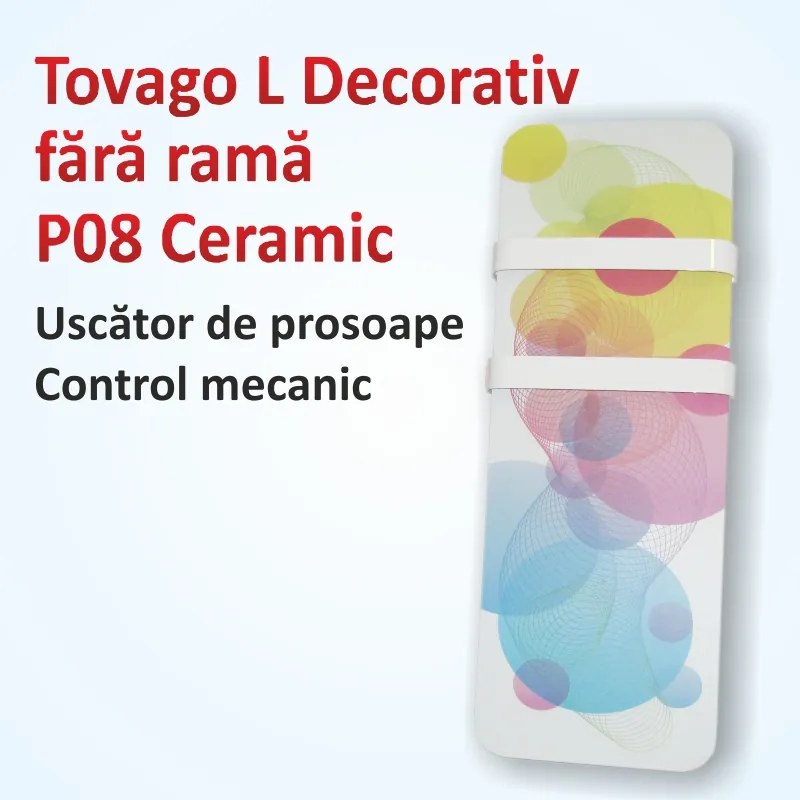 Plasma Termica infrarosu pentru baie - Uscator prosoape - Tovago L fara rama 550W - Decorativ P05 - Mecanic