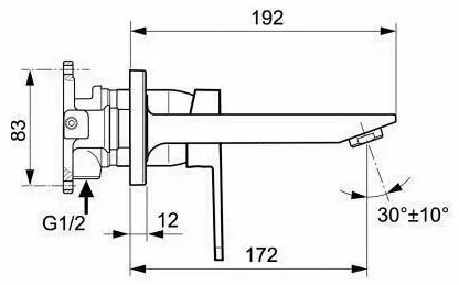 Baterie lavoar Ideal Standard Gio cu montaj incastrat