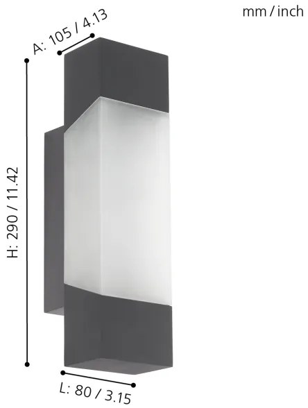 Eglo 97222 - LED Aplica perete exterior GORZANO LED/4,8W/230V