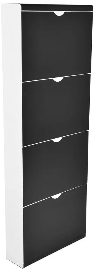 Pantofar negru cu deschidere înclinată din metal 51x138x16 cm – Household Pleasure