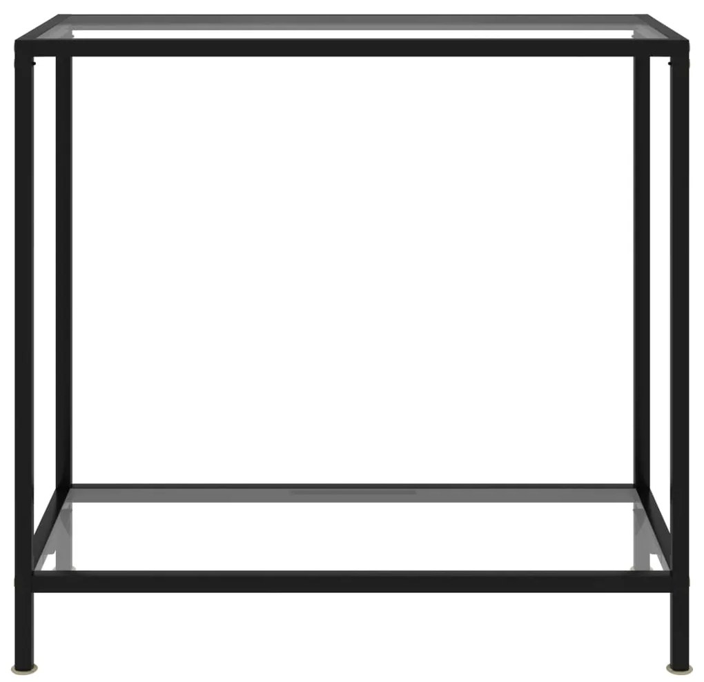 322831 vidaXL Masă consolă, transparent, 80 x 35 x 75 cm, sticlă securizată