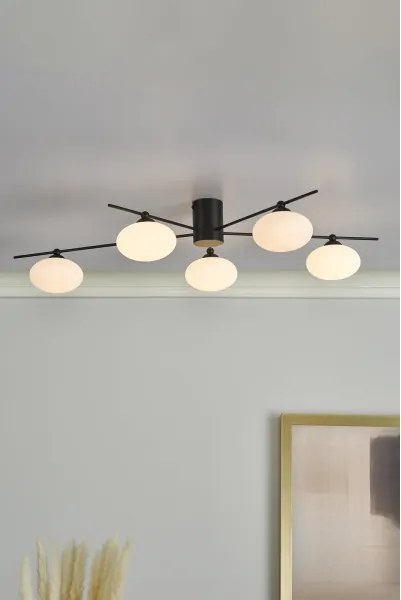 Där Lighting JAS5422 - Lustru aplicat JASPER 5xG9/25W/230V, negru