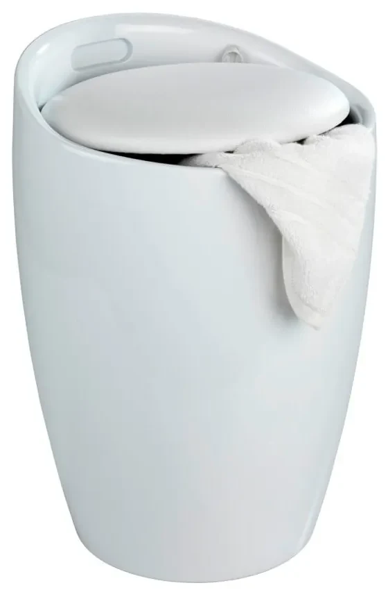 Coș de rufe /taburet Wenko Candy, 20 l, alb