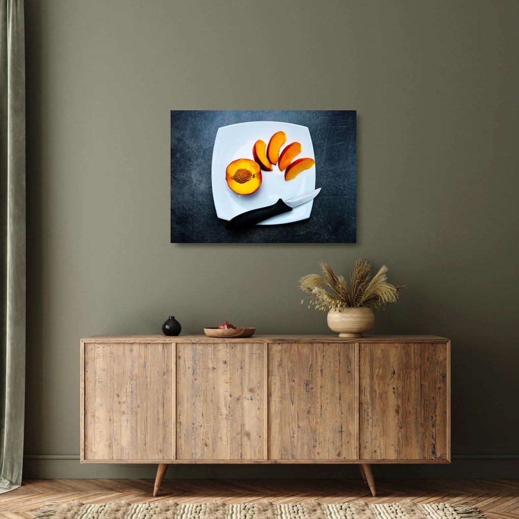 Tablou pe sticlă cu piersică (70x50 cm)