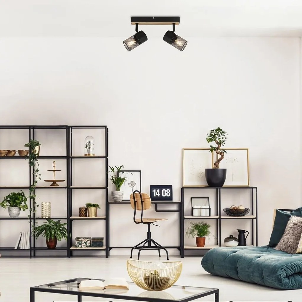 Aplica de perete / tavan design industrial Metta negru