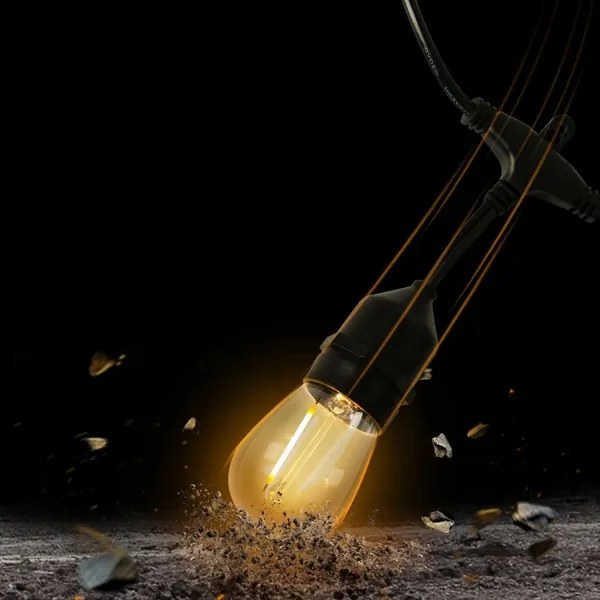 Ghirlandă decorativă LED pentru exterior 15xE27/1W/230V 15,94 m IP44 neagră